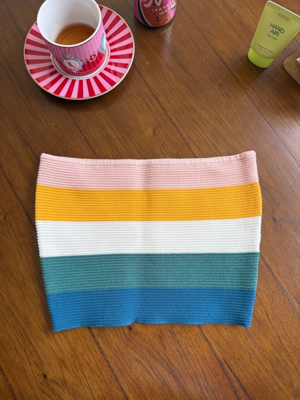 PacSun Multicolor Ribbed Strapless Tube Top - Pink, Yellow, White, Teal, Blue